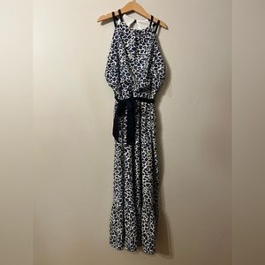 Navy and white Print Halter dress